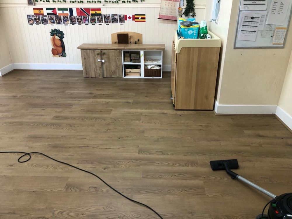 Finished project of Abingdons Eminence Antique Walnut in a living room in Chingford E4